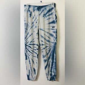 Pink women’s tie dye  blue sweat pant jogger two side pockets.M